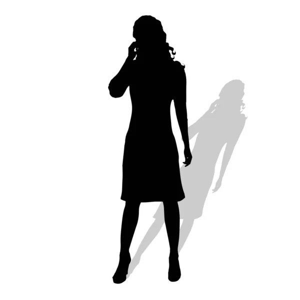 Vector Silhouette Businesswoman White Background — Stock Vector