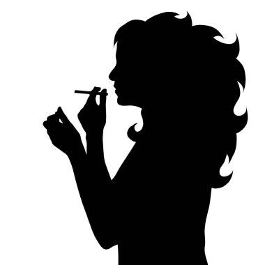 Beyaz arka plan üzerinde kadın silüeti vektör.