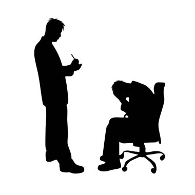 Adam beyaz zemin üzerine siluet vektör.