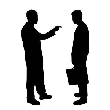 Adam beyaz zemin üzerine siluet vektör.