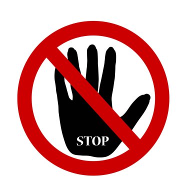 Beyaz arka plan üzerinde giriş yasağı vektör çizim.