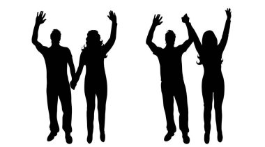 Beyaz arka planda kaç siluet vektör.