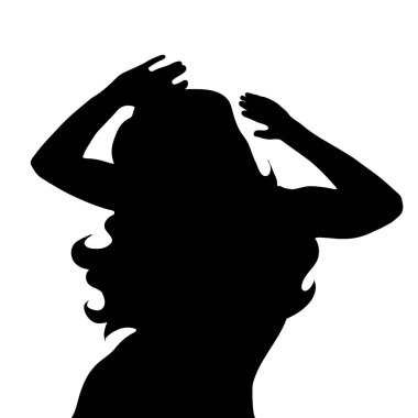 Beyaz arka plan üzerinde kadın silüeti vektör.