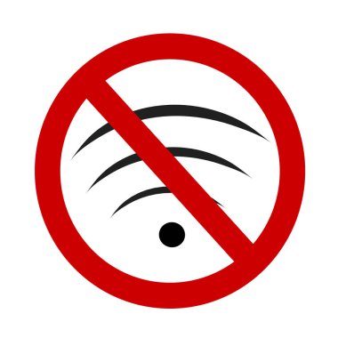 Wifi kullanımı üzerindeki yasağı vektör çizim.