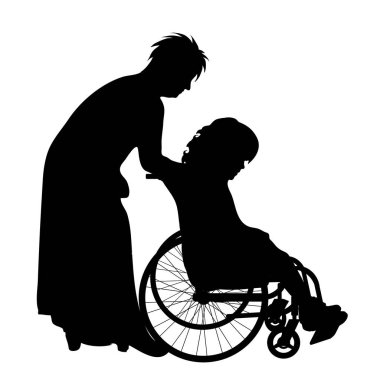 Aile beyaz zemin üzerine siluet vektör.