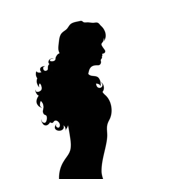 Vector Silhouet Van Vrouw Witte Achtergrond — Stockvector