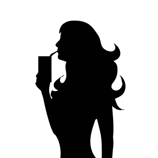 Silhouette Vectorielle Femme Sur Fond Blanc — Image vectorielle