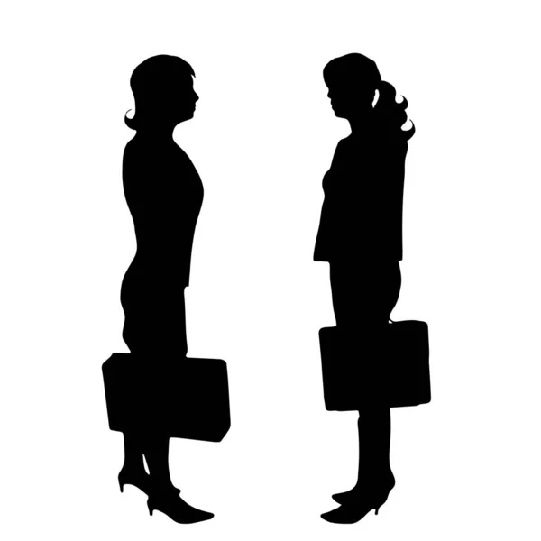 Vektor Silhouette Der Geschäftsfrau Auf Weißem Hintergrund — Stockvektor