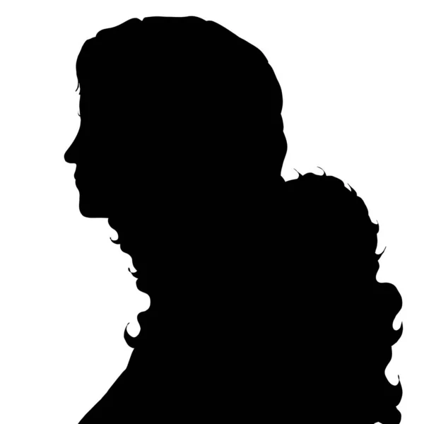 Vector Silhouette Woman White Background — Stock Vector