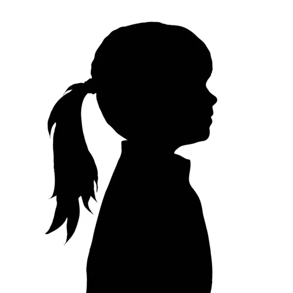 Vector Silhouette Girl White Background — Stock Vector