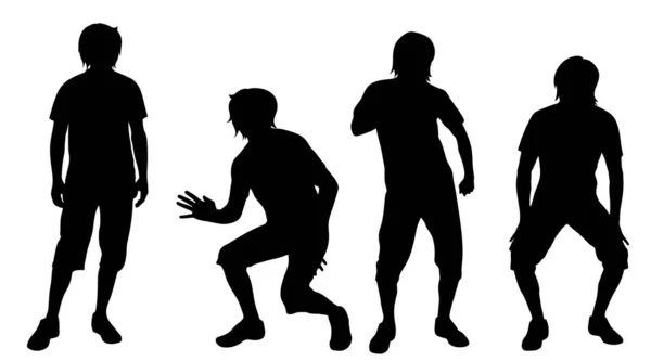 Vector Silhouet Van Man Die Witte Achtergrond Danst — Stockvector