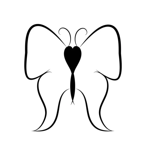 Ilustración Vectorial Mariposa Sobre Fondo Blanco — Vector de stock