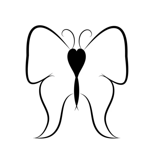 Illustration Vectorielle Papillon Sur Fond Blanc — Image vectorielle