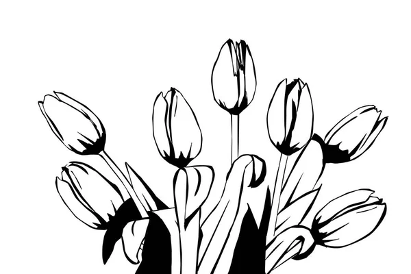 Silhouette Vectorielle Fleur Sur Fond Blanc — Image vectorielle