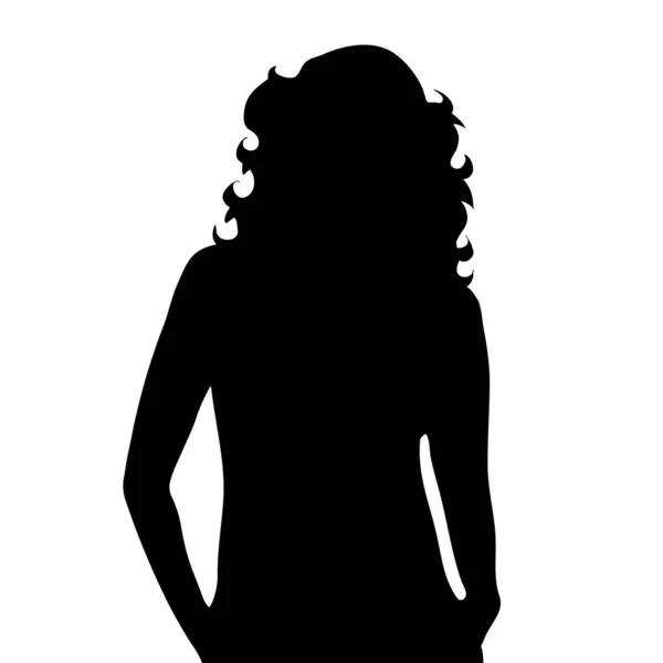 Vector Silhouette Woman White Background — Stock Vector