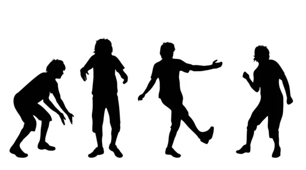 Silhouette Vectorielle Homme Qui Danse Sur Fond Blanc — Image vectorielle