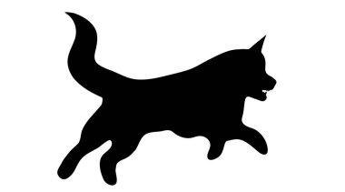 Beyaz arka plan üzerinde köpek siluet vektör.