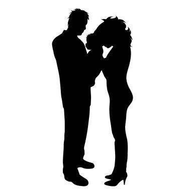 Bebek beyaz arka plan üzerinde ailenin siluet vektör.