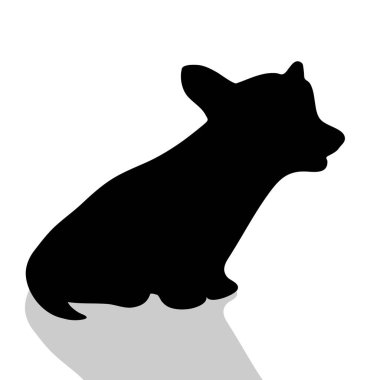 Beyaz arka plan üzerinde köpek siluet vektör.