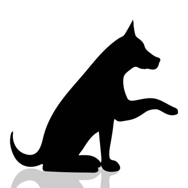 Beyaz arka plan üzerinde köpek siluet vektör.