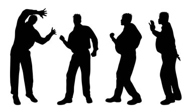 Adam beyaz zemin üzerine siluet vektör.