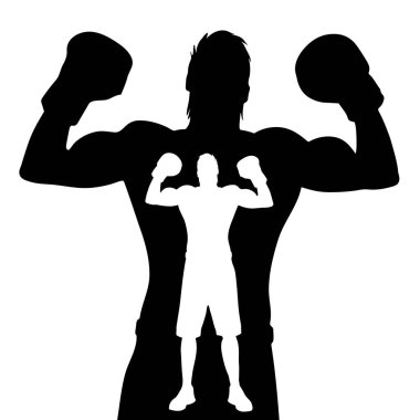 Adam beyaz zemin üzerine siluet vektör.