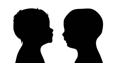 Erkek beyaz bir arka plan on siluet vektör.