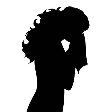 Kadın silüeti vektör soğuk beyaz arka plan üzerinde.