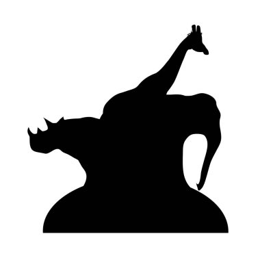 Beyaz arka plan üzerinde hayvan logo vektör silüeti.