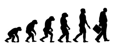 Adam evrimi siluet vektör.