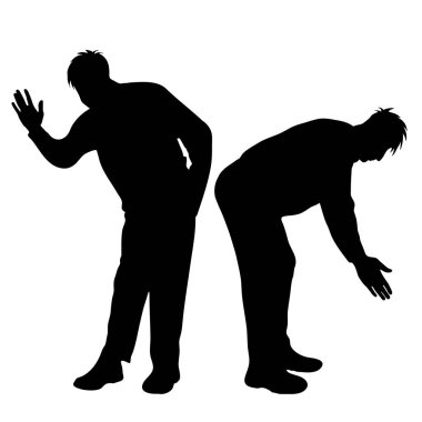 Adam beyaz zemin üzerine siluet vektör.