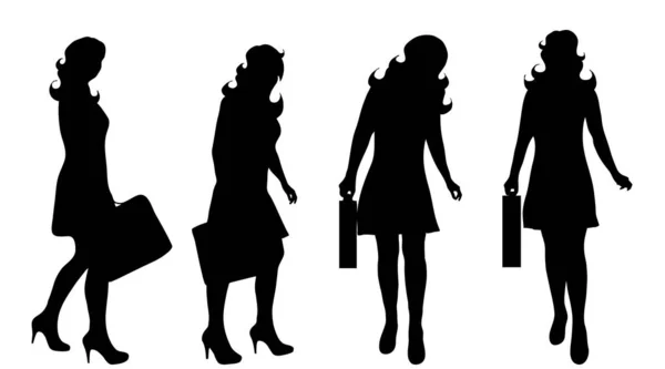 Silhouette Vectorielle Femme Sur Fond Blanc — Image vectorielle