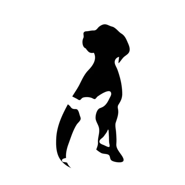 Silhouette Vettoriale Del Logo Del Cane Sfondo Bianco — Vettoriale Stock