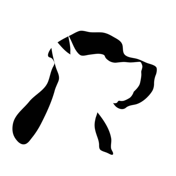 Vector Silhouet Van Hond Logo Witte Achtergrond — Stockvector