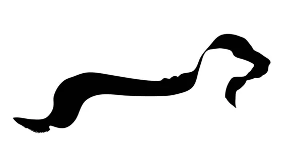 Vector Silhouet Van Hond Logo Witte Achtergrond — Stockvector