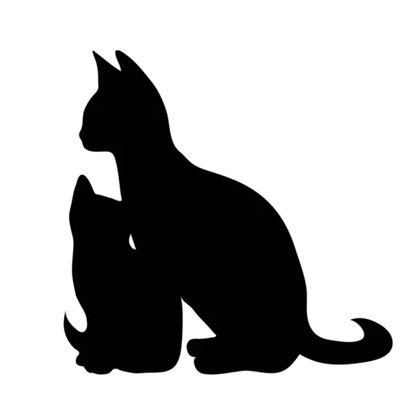 Διάνυσμα Σιλουέτα Της Γάτας Λευκό Φόντο — Διανυσματικό Αρχείο