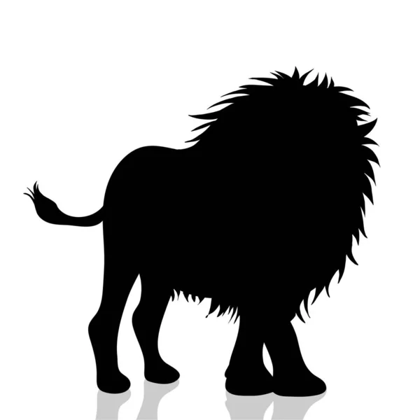 白い背景の上のライオンのベクトル シルエット — ストックベクタ