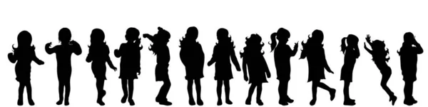 Silhouette Vectorielle Enfant Sur Fond Blanc — Image vectorielle