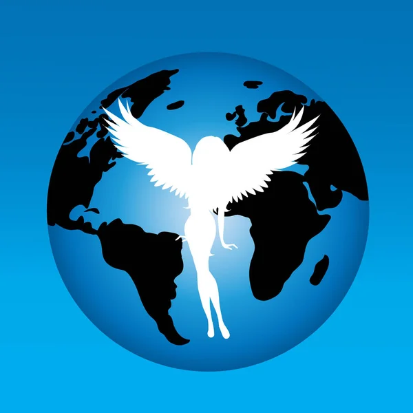 世界の天使のベクトル イラスト — ストックベクタ