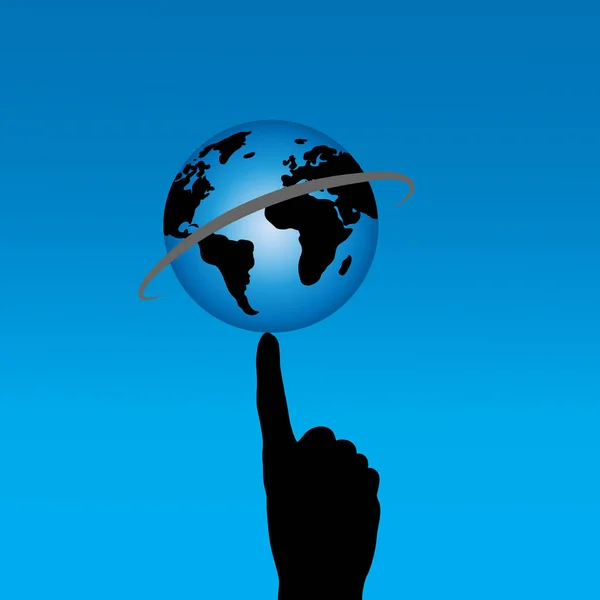Vector Illustration Globe Blue Background — Stock Vector