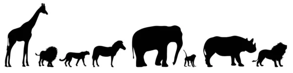 Bakground の野生動物のベクトル シルエット — ストックベクタ
