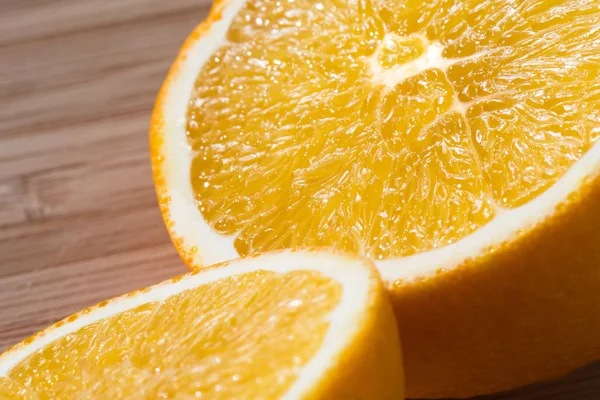 Orange cut into half.