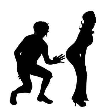 Beyaz arka planda kaç siluet vektör.