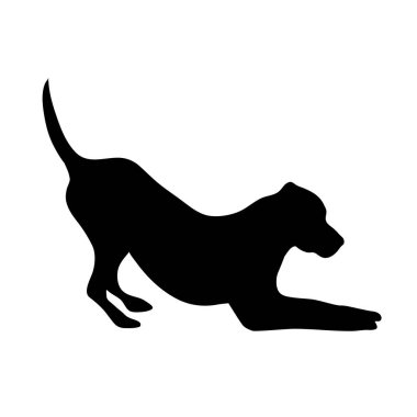 Beyaz arka plan üzerinde köpek siluet vektör.
