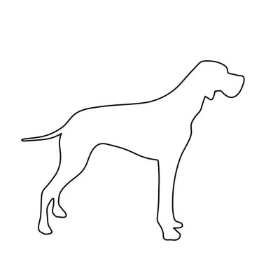 Beyaz arka plan üzerinde köpek logo vektör silüeti.