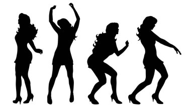 Beyaz arka plan üzerinde kadın silüeti vektör.