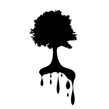 Beyaz arka plan üzerinde ağacının siluet vektör.