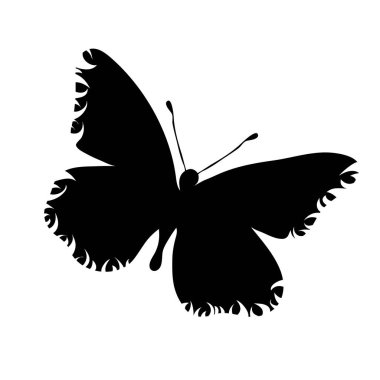 Beyaz arka plan üzerinde kelebek siluet vektör.