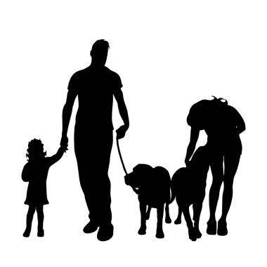 Aile beyaz zemin üzerine siluet vektör.