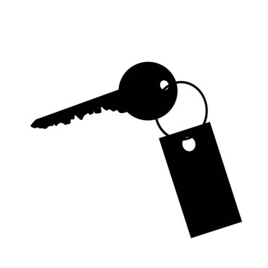 Anahtar taşı--dan ev beyaz zemin üzerine siluet vektör.